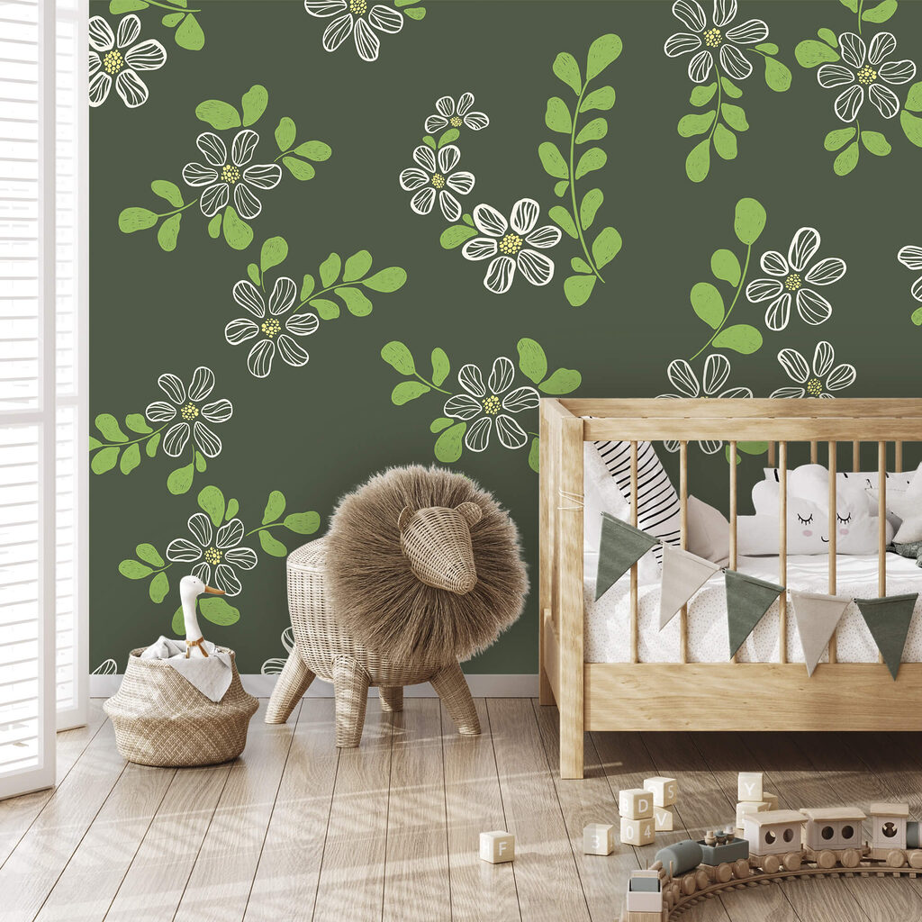 Flores con hojas verdes — interior 1