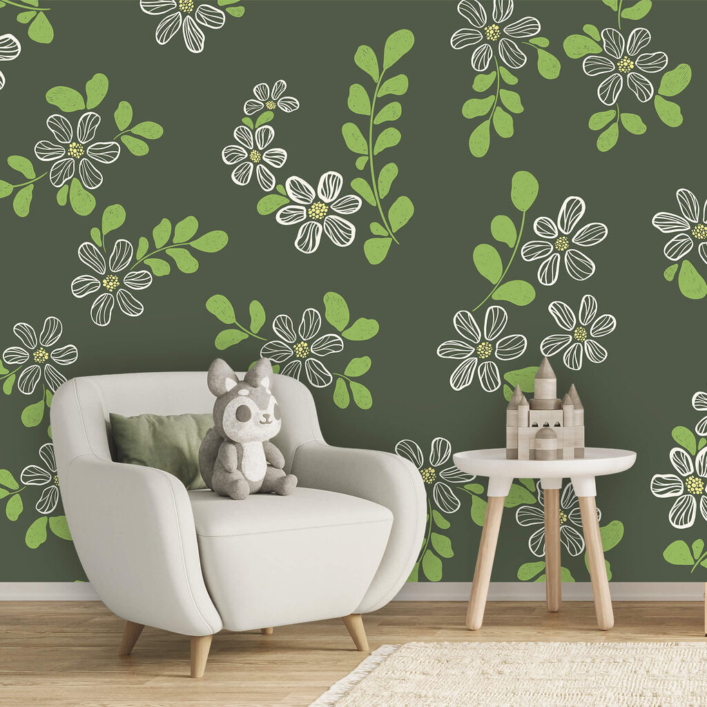 Flores con hojas verdes — interior 2