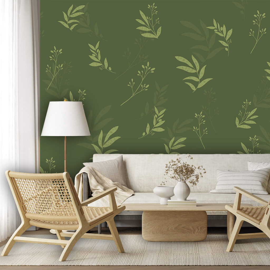 Ramitas sobre verde bosque — interior 1