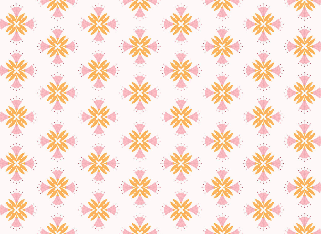 Estrellas rosas y amarillas — diseño completo