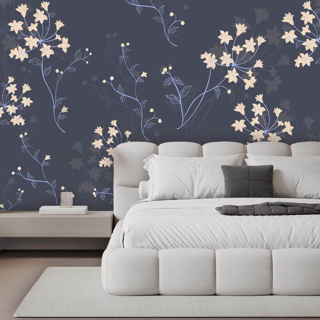 Florecillas en ramas azules — interior 1