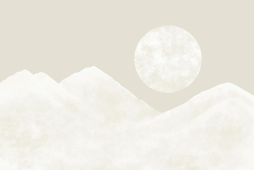 Luna llena sobre montañas — diseño completo