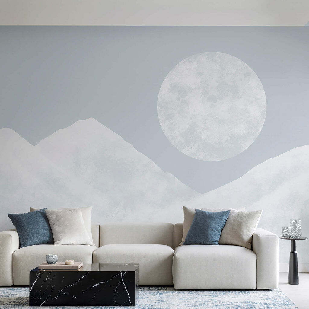 Luna llena sobre montañas — interior 1