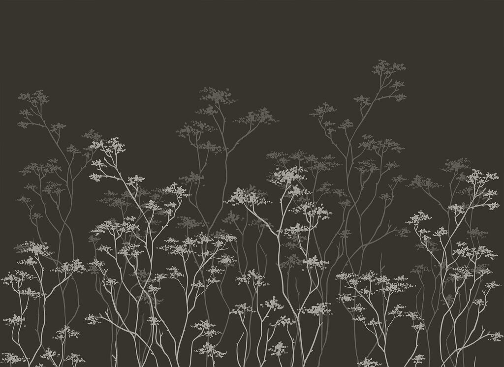 Flores silvestres en contorno — diseño completo