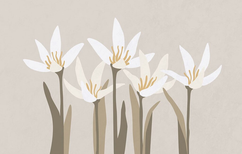 Flores en tallos largos — diseño completo