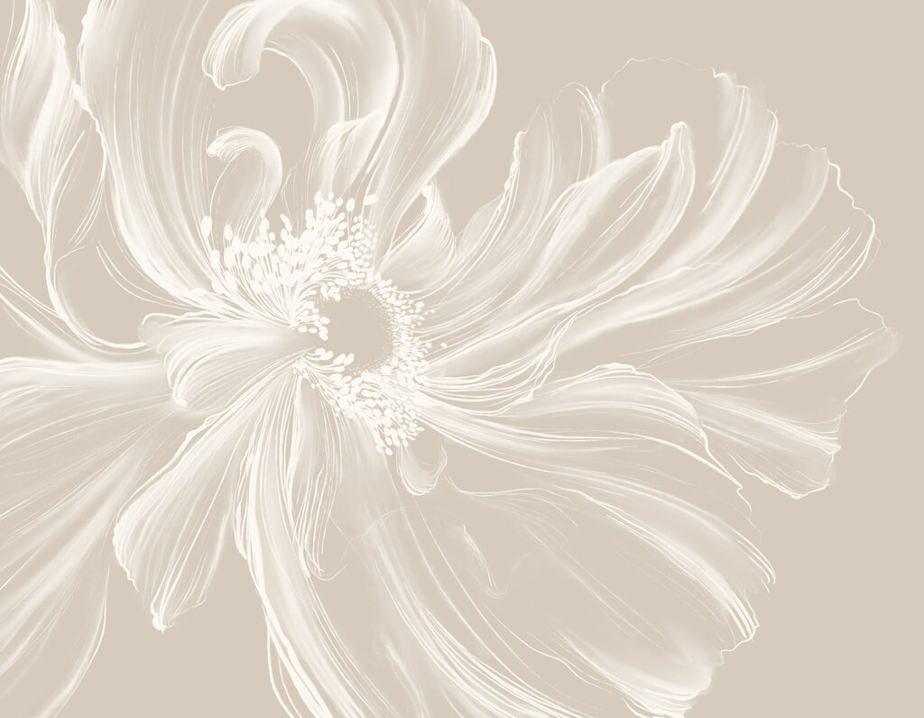 Flor de líneas finas — diseño completo