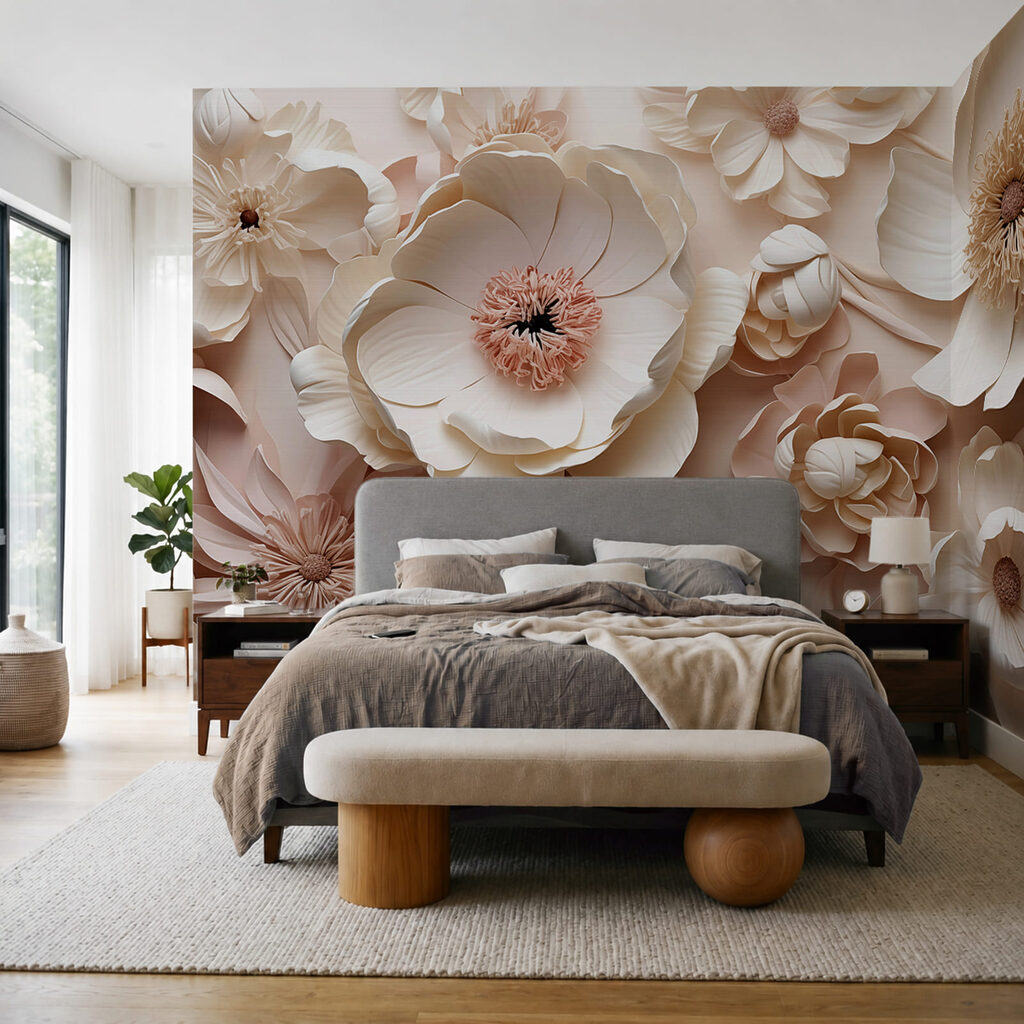 Flores en capas densas en un interior
