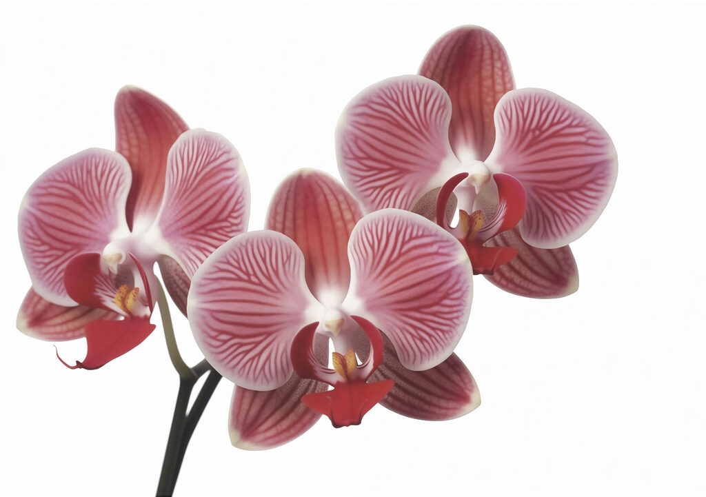 Orquídea rosa sobre blanco — diseño completo