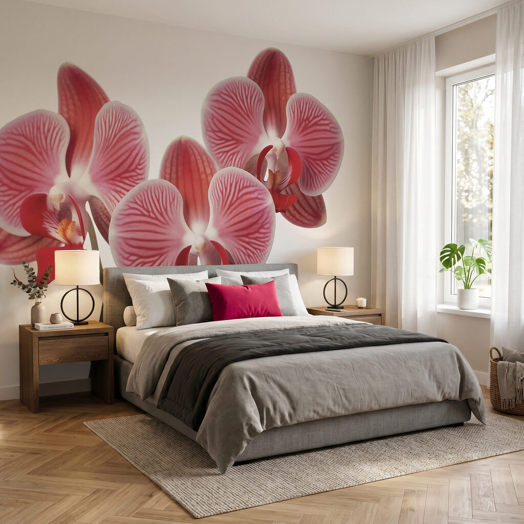 Orquídea rosa sobre blanco — interior 2