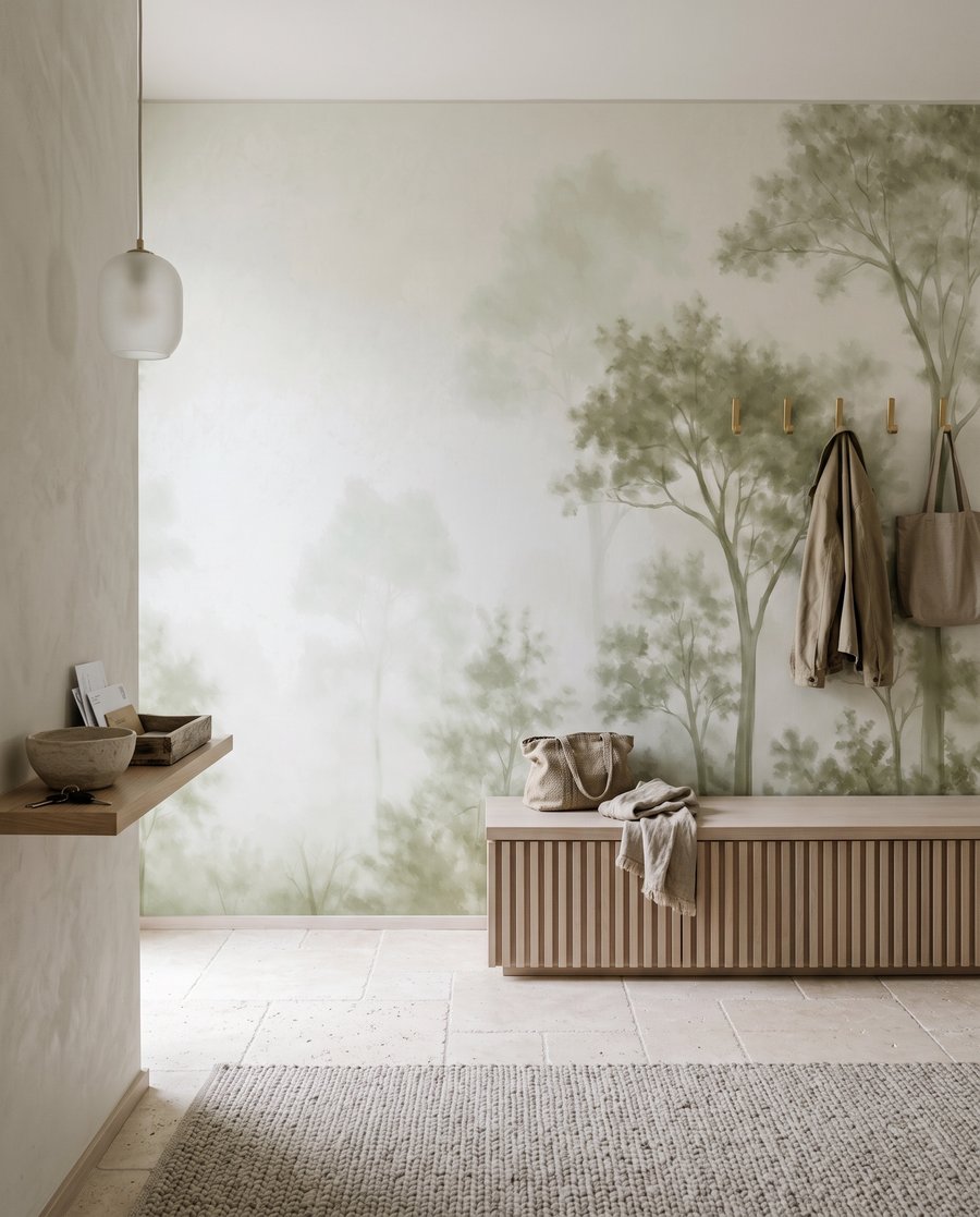 Árboles tras neblina translúcida — interior 5