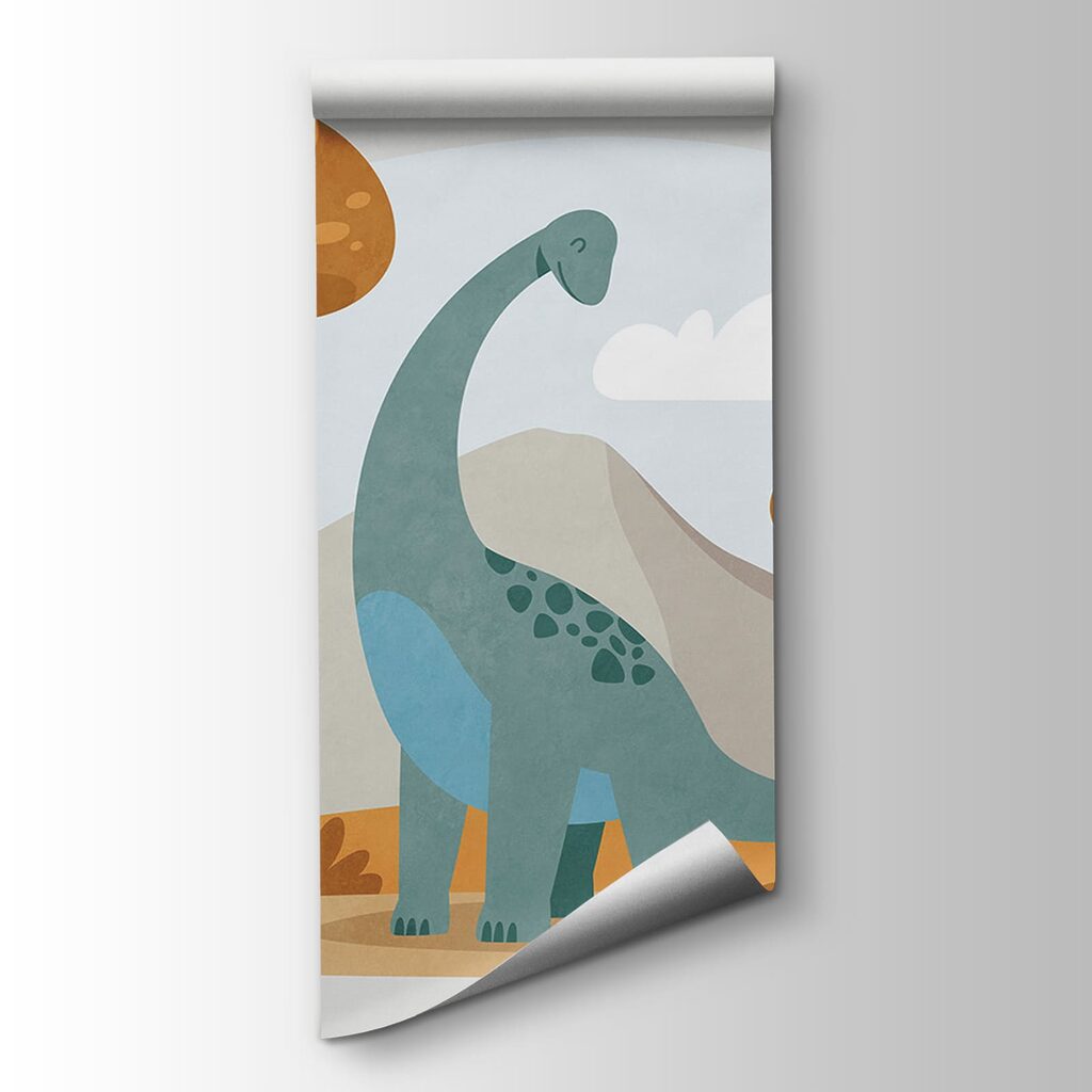 Dinosaurio entre árboles — vista del producto