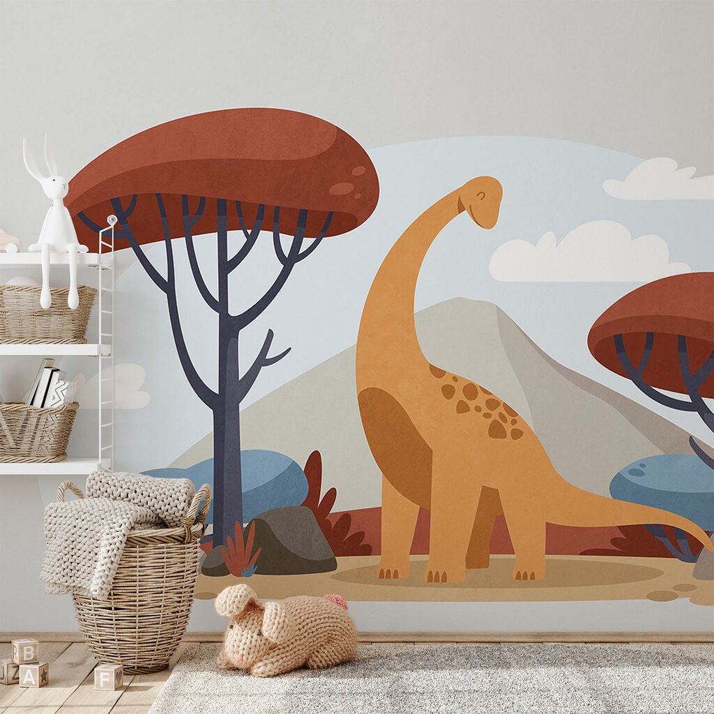 Dinosaurio entre árboles — interior 2
