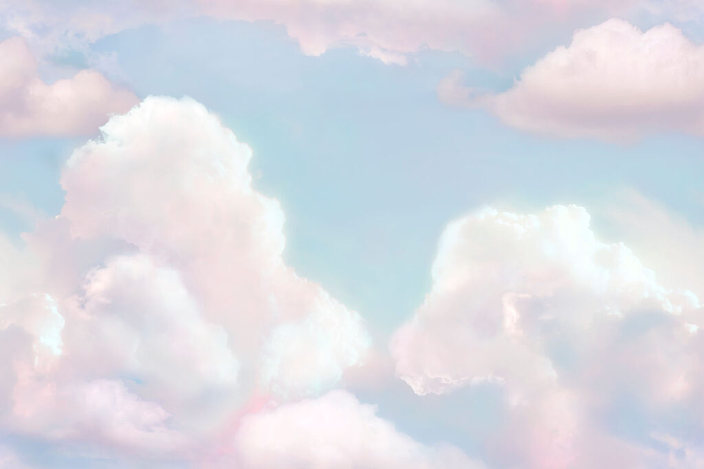 Nubes en tonos pastel — diseño completo