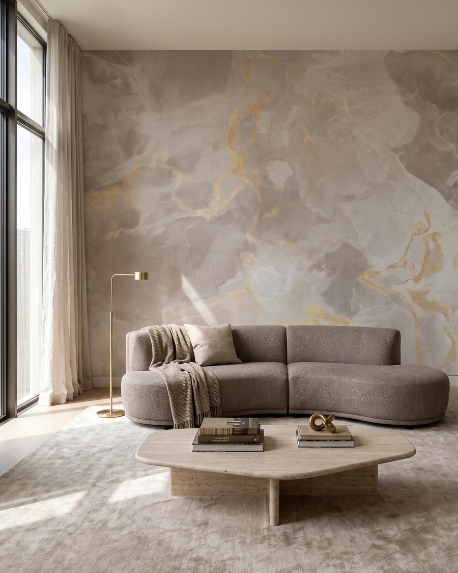 Efecto mármol dorado — interior 3