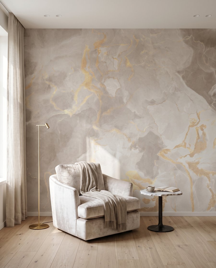 Efecto mármol dorado — interior 4