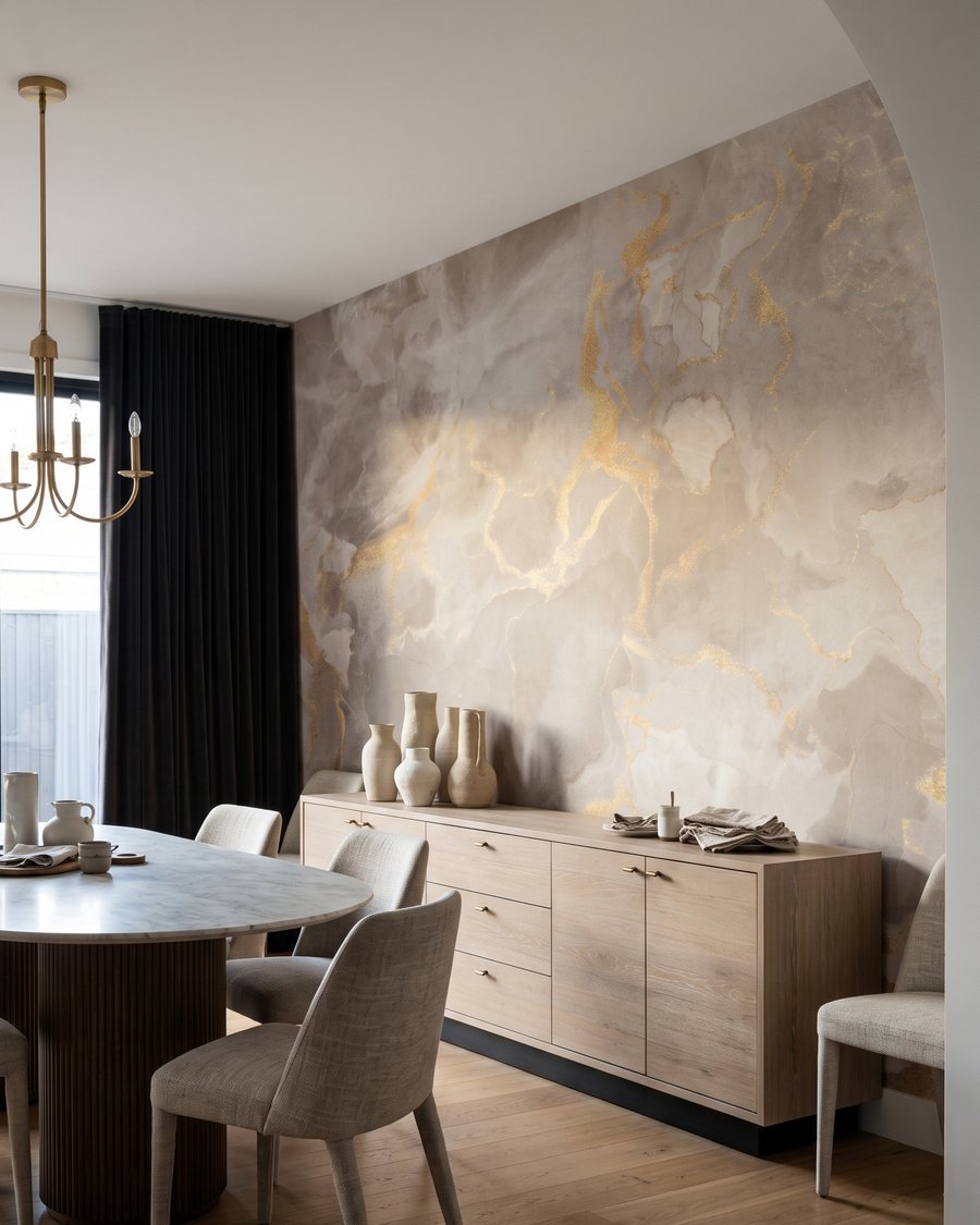 Efecto mármol dorado — interior 6