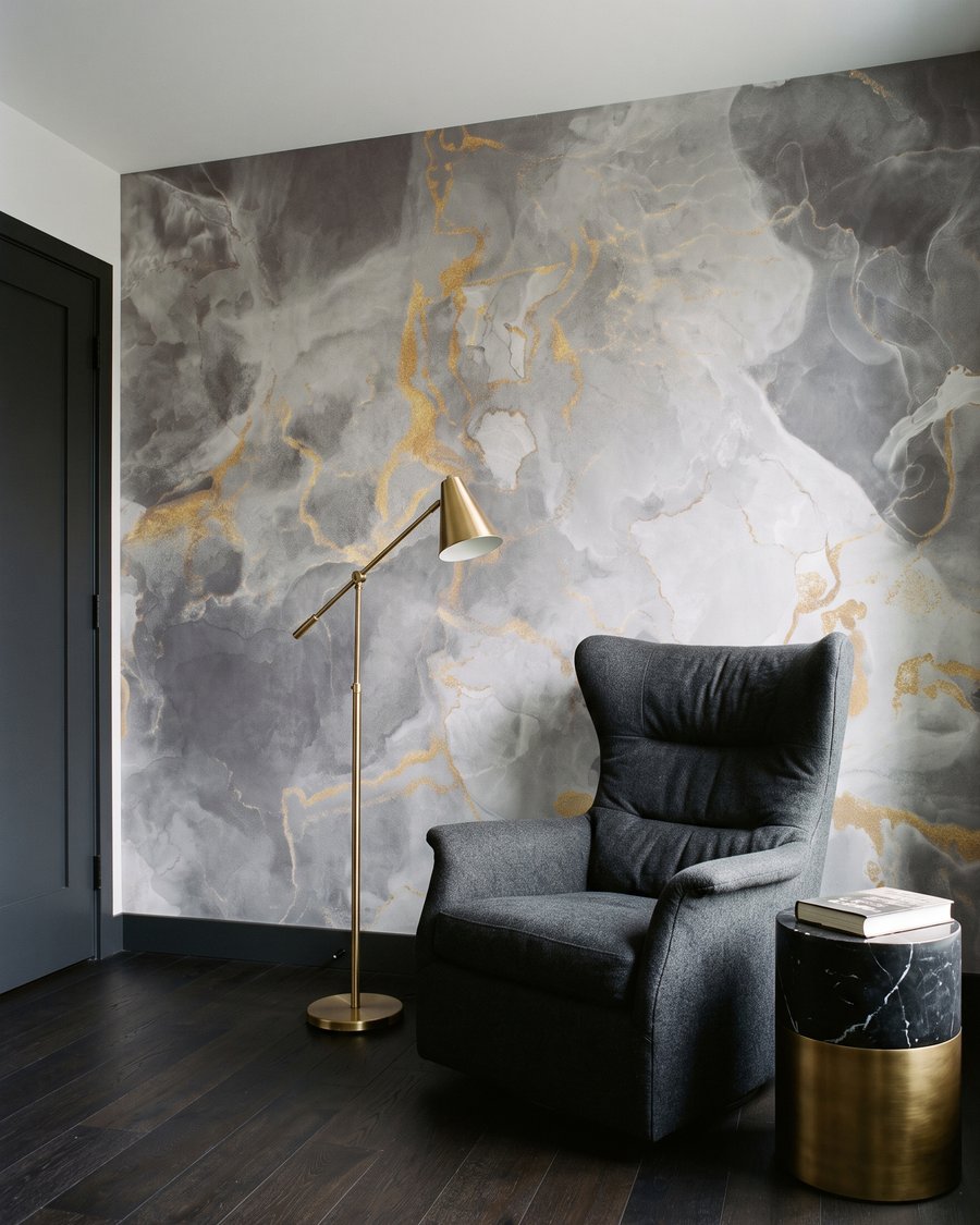 Efecto mármol dorado — interior 1