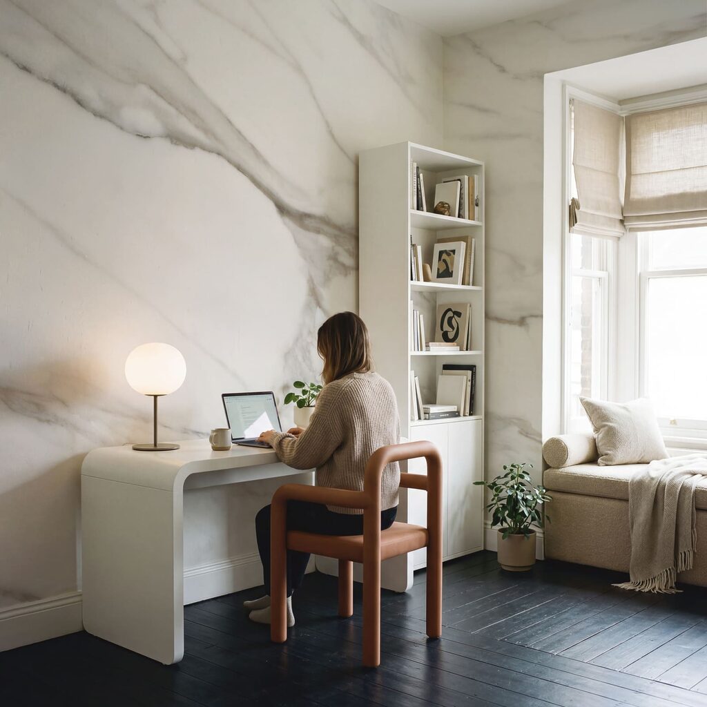 Vetas grises sobre blanco — interior 3