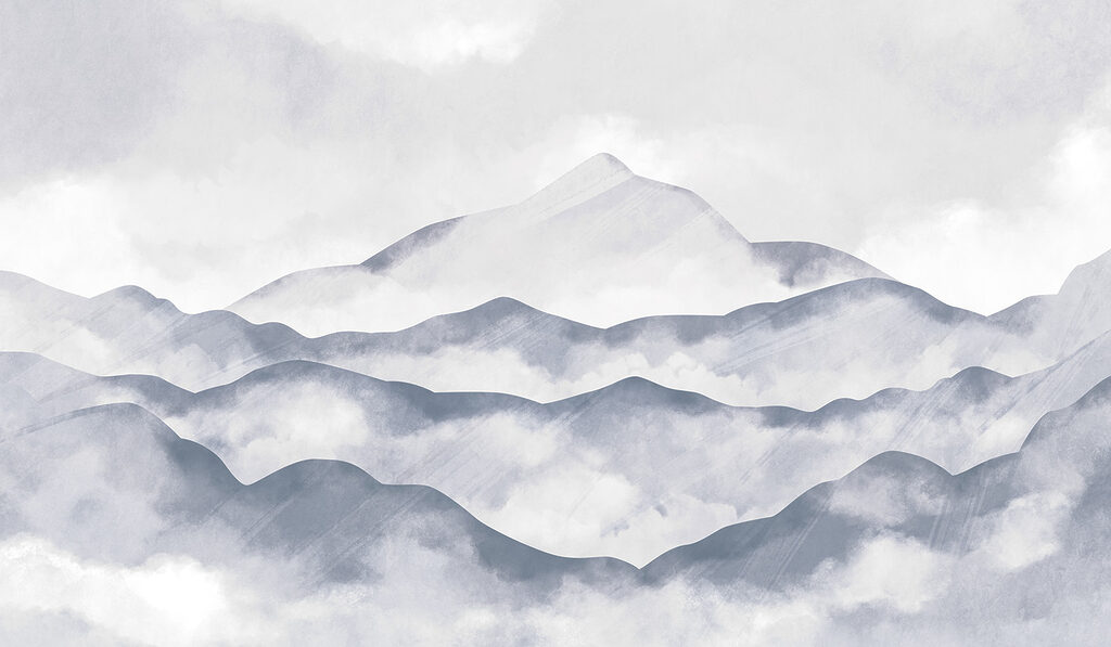 Montañas en acuarela — diseño completo