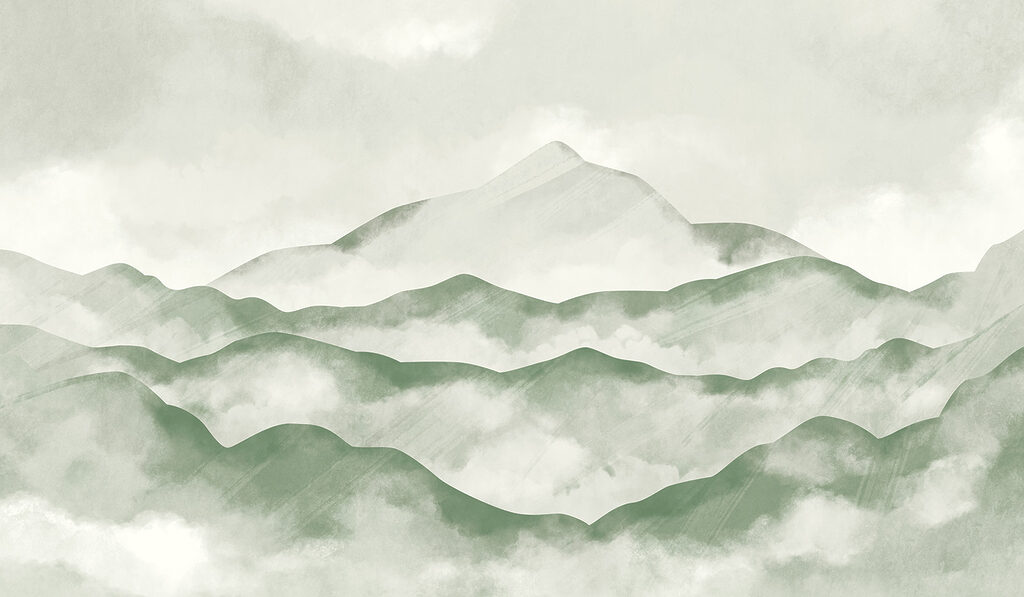 Montañas en acuarela — diseño completo