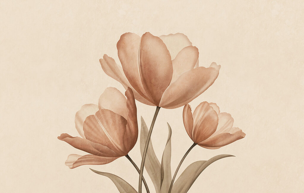 Tres tulipanes — diseño completo