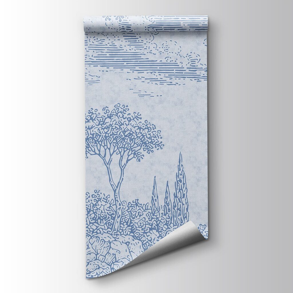 Paisaje azul dibujado — vista del producto