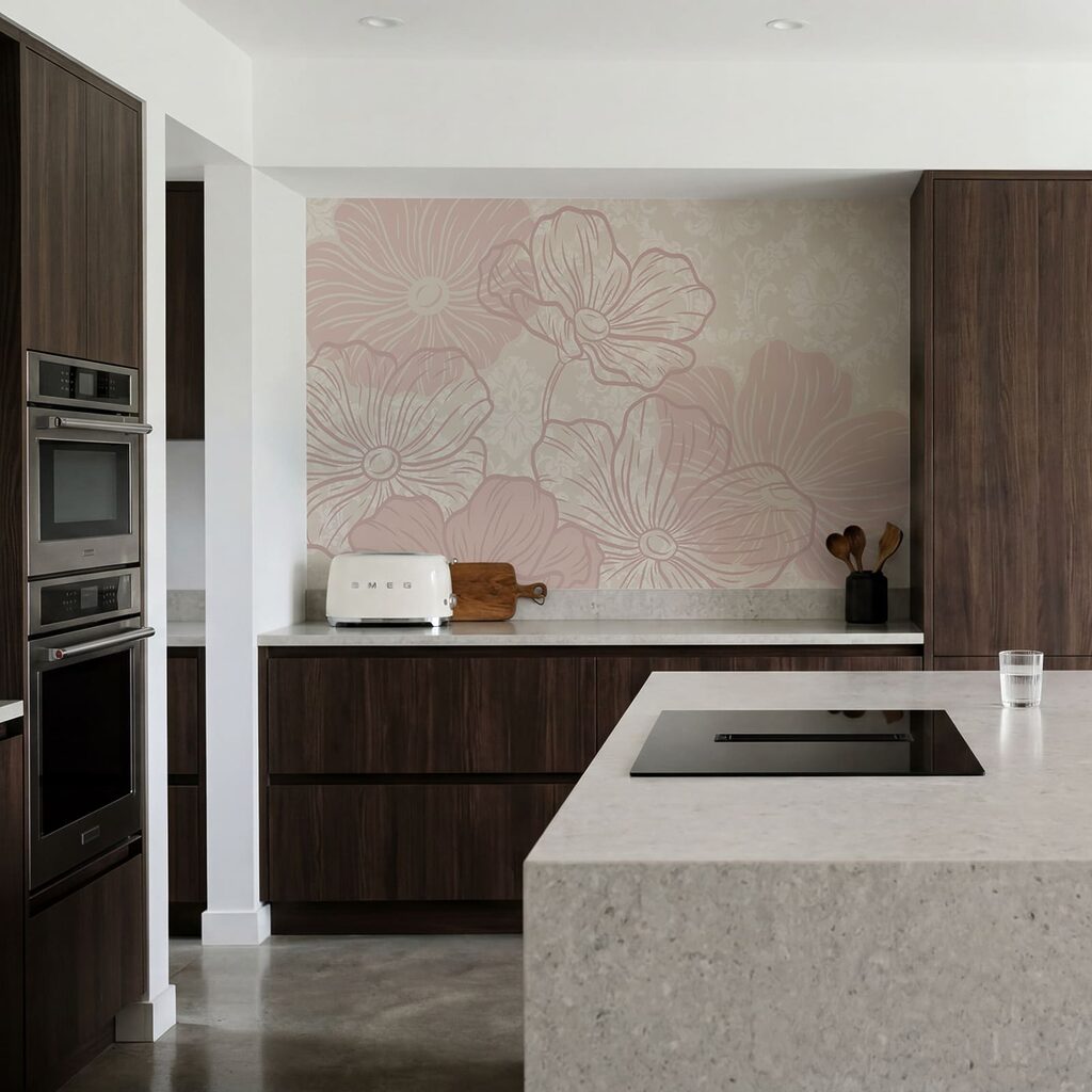 Flores rosas sobre ornamento — interior 3