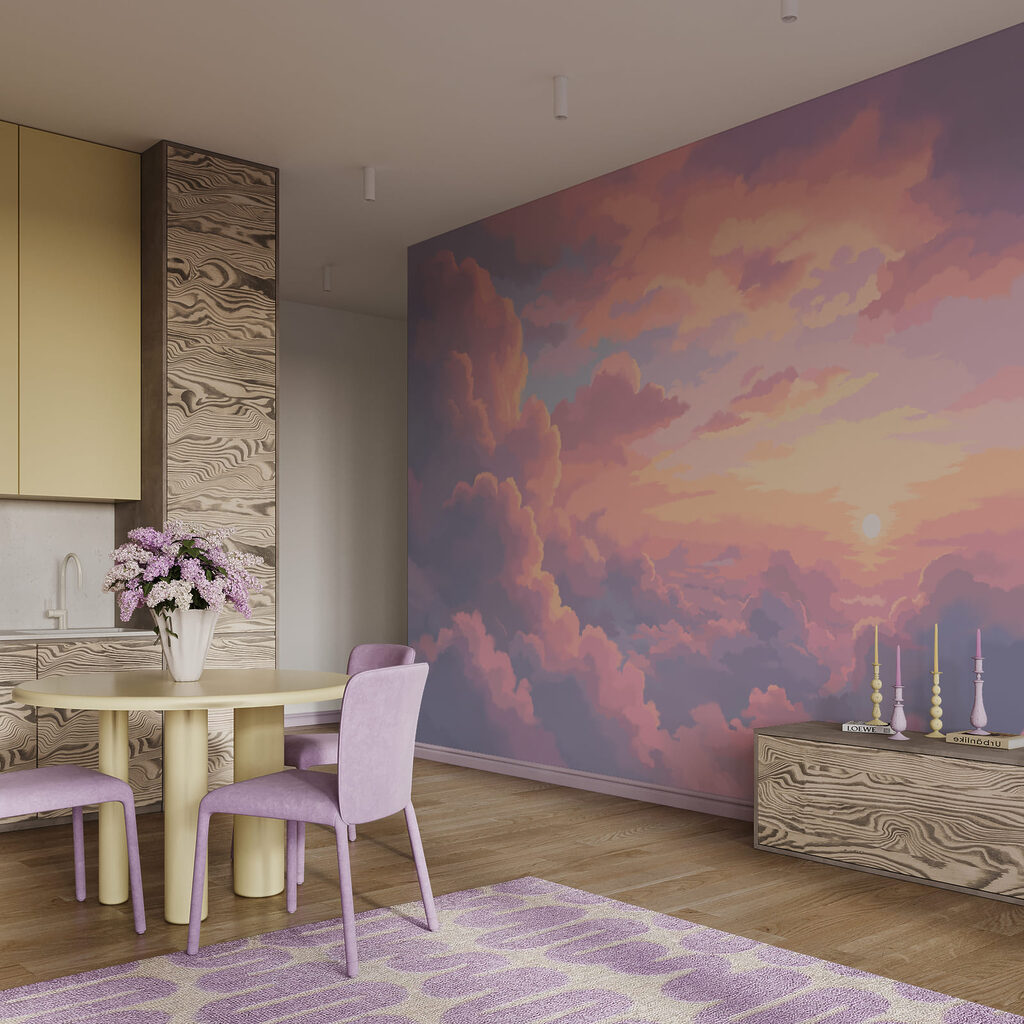 Nubes rosas al atardecer — interior 4