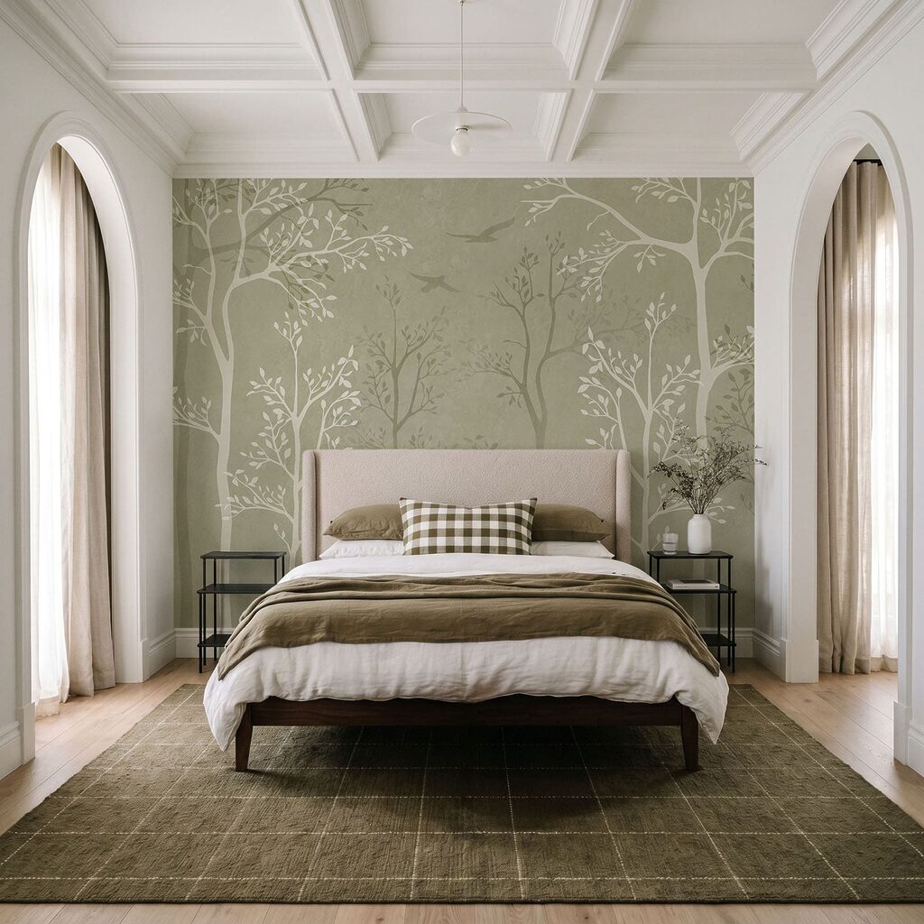 Árboles esbeltos en contraste — interior 1