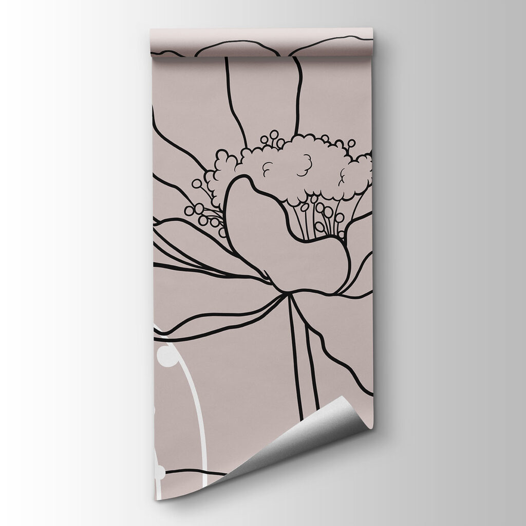 Flores entre curvas punteadas — vista del producto