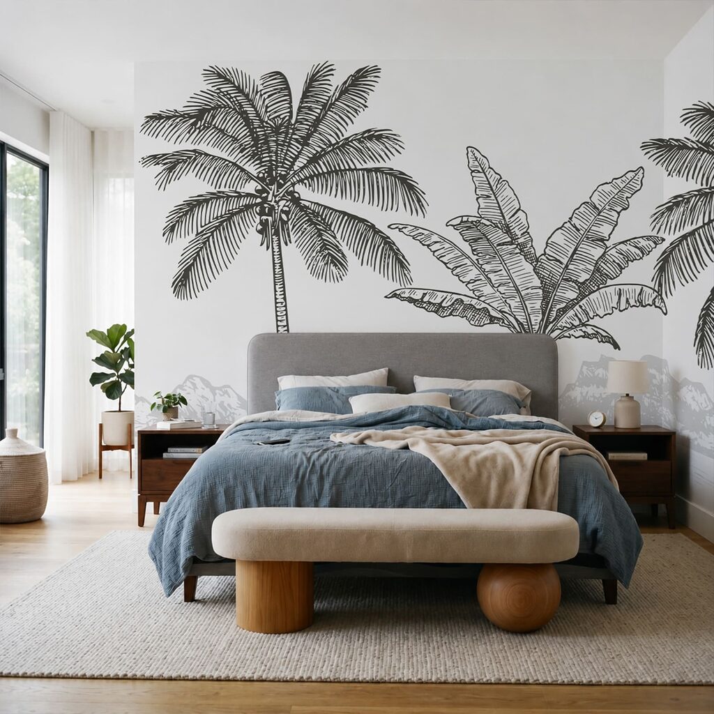Palmeras frente a montañas — interior 1