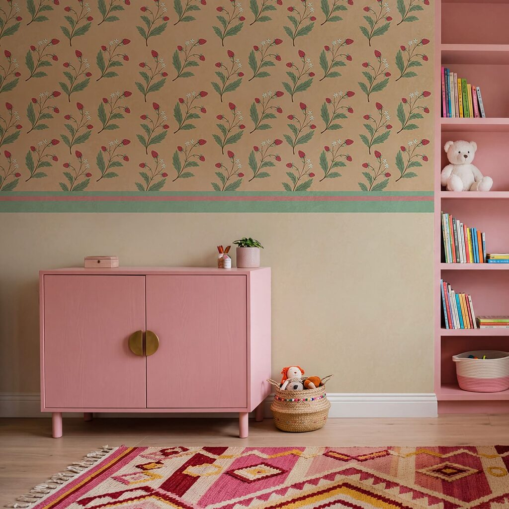 Ramitas floridas sobre beige — interior 2