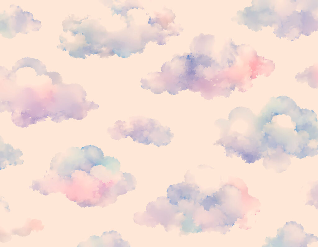 Nubes suaves en acuarela — diseño completo