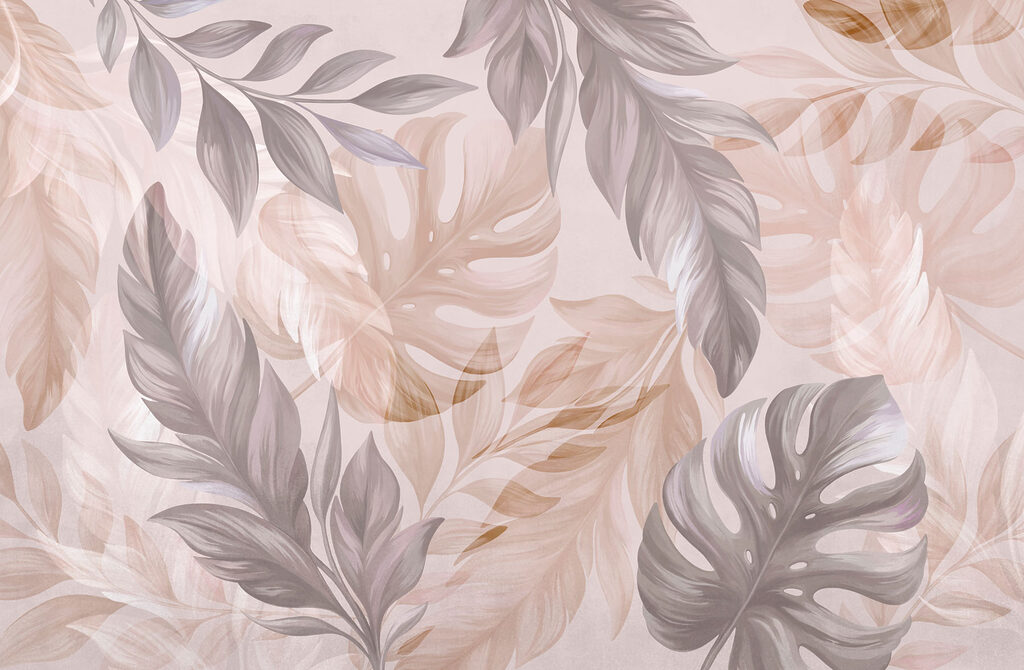 Hojas tropicales solapadas — diseño completo