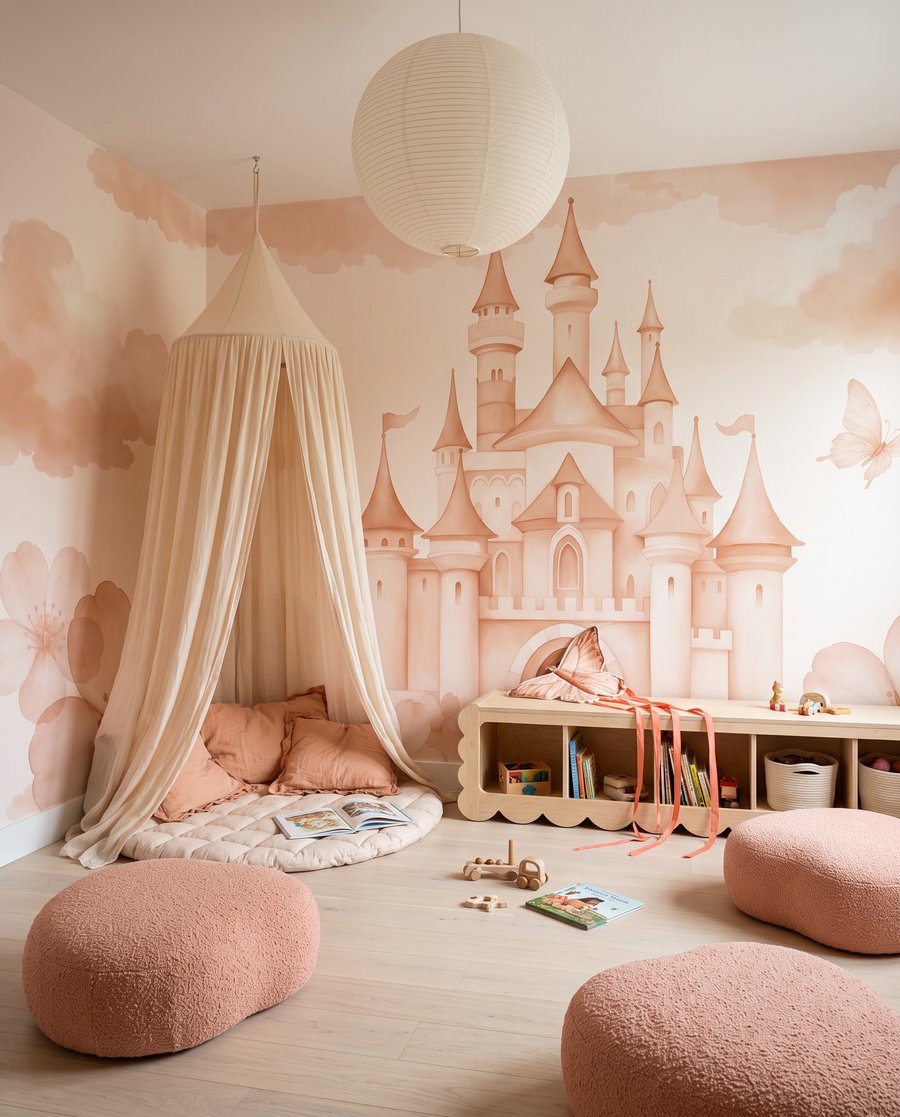 Castillo entre nubes floridas — interior 1