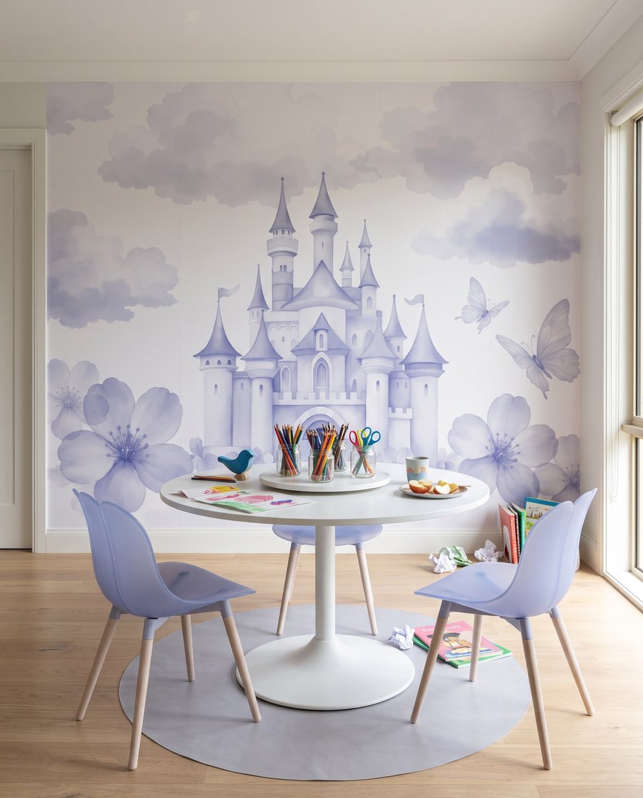 Castillo entre nubes floridas — interior 3