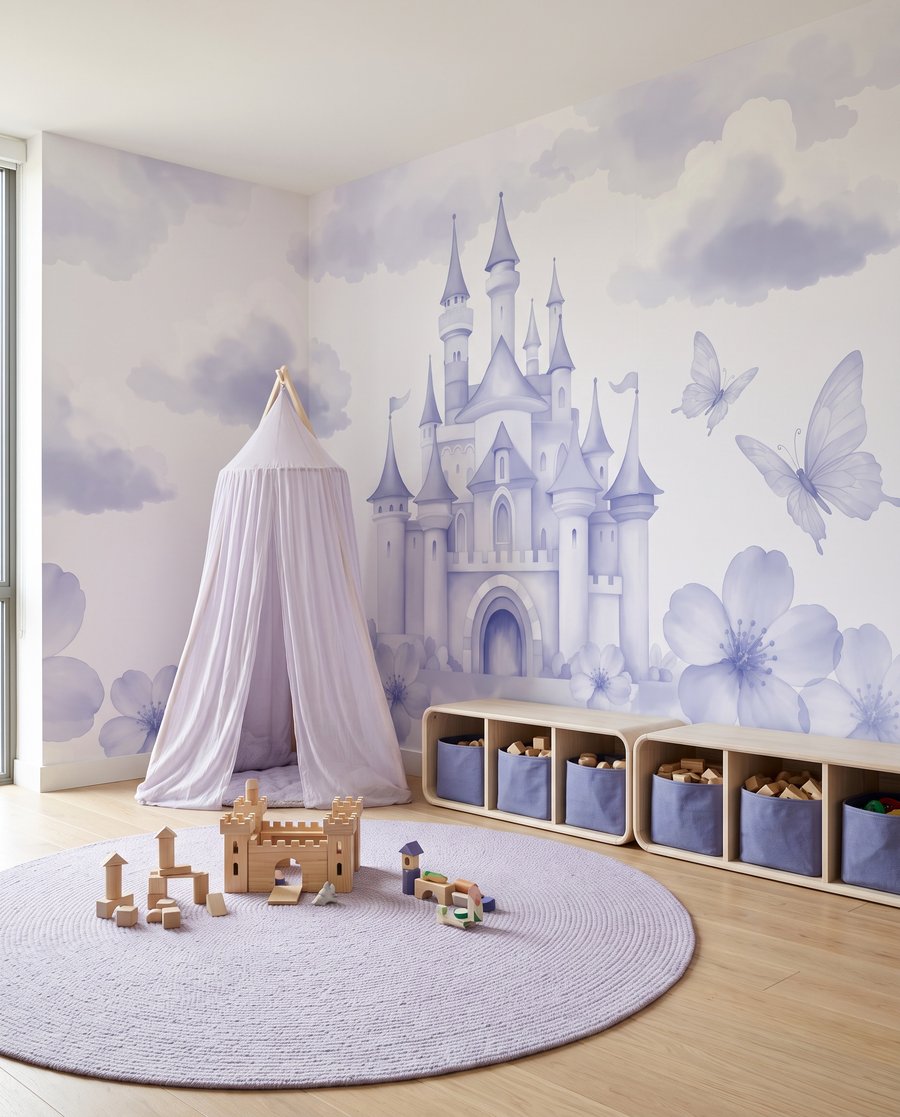 Castillo entre nubes floridas — interior 4