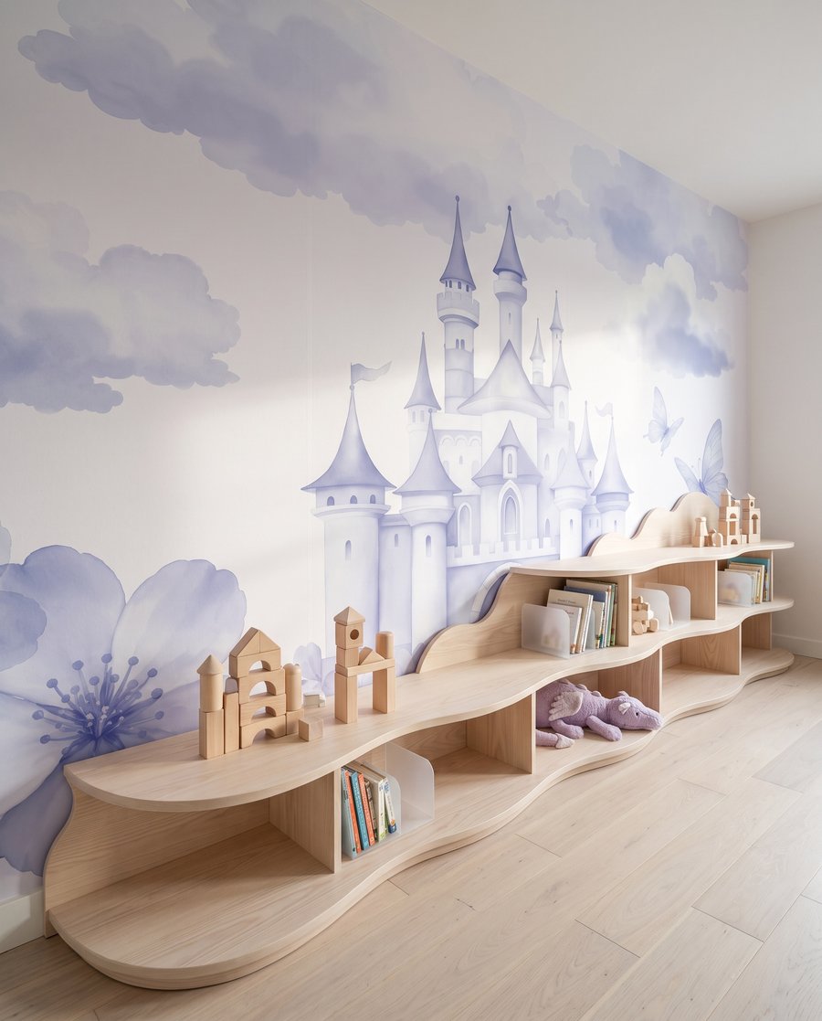 Castillo entre nubes floridas — interior 5