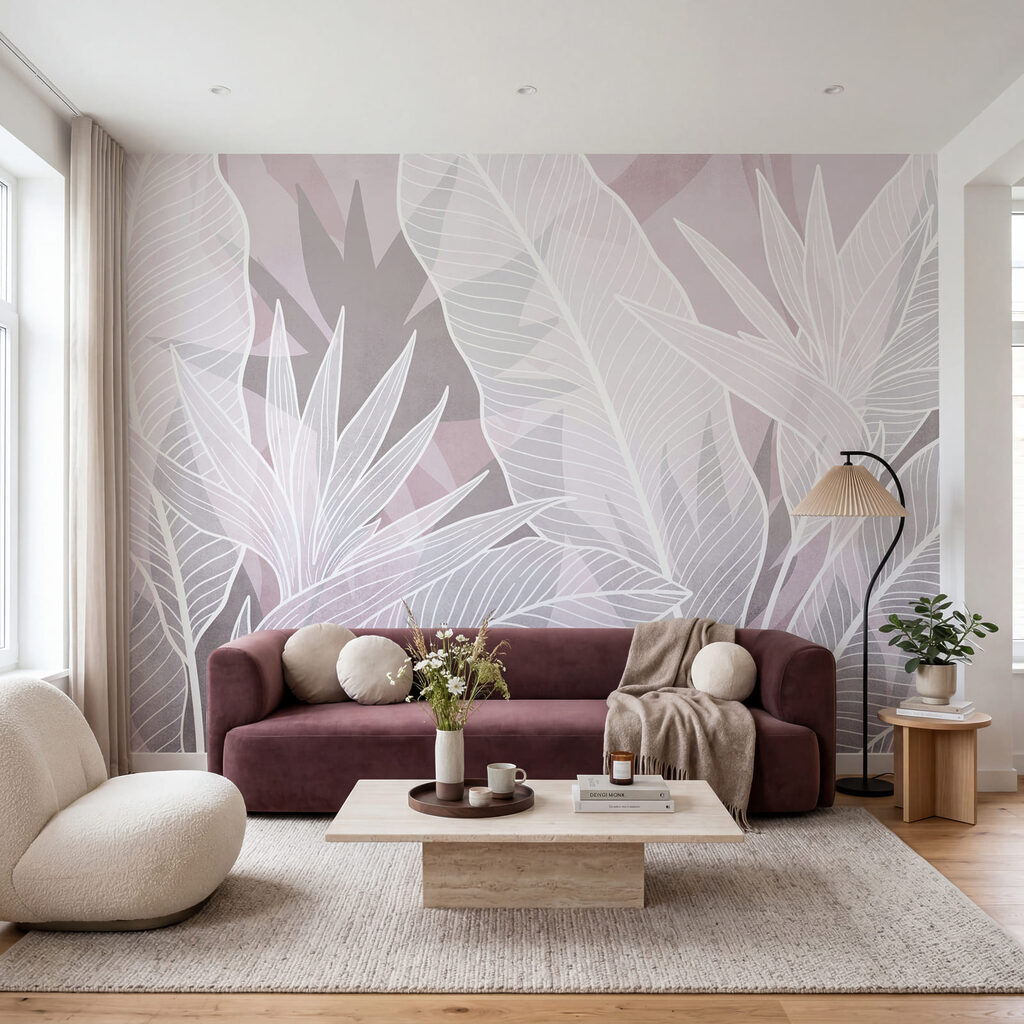 Contornos blancos de hojas — interior 1