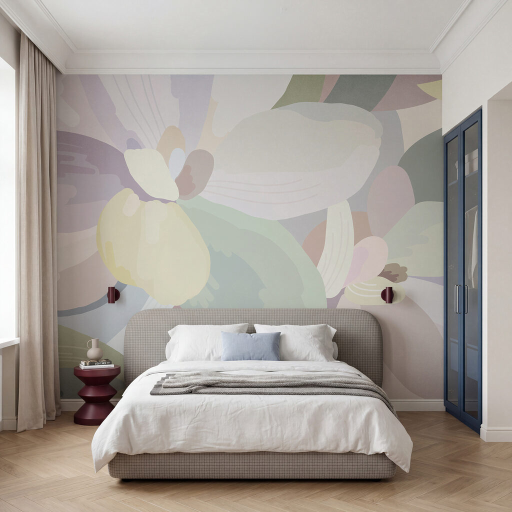 Flores superpuestas en pastel — interior 1