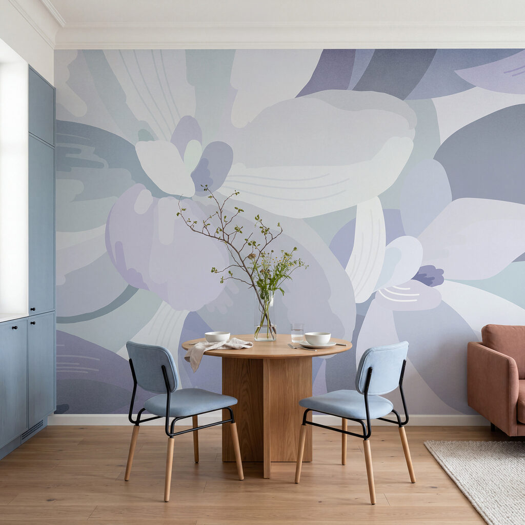 Flores superpuestas en pastel — interior 1