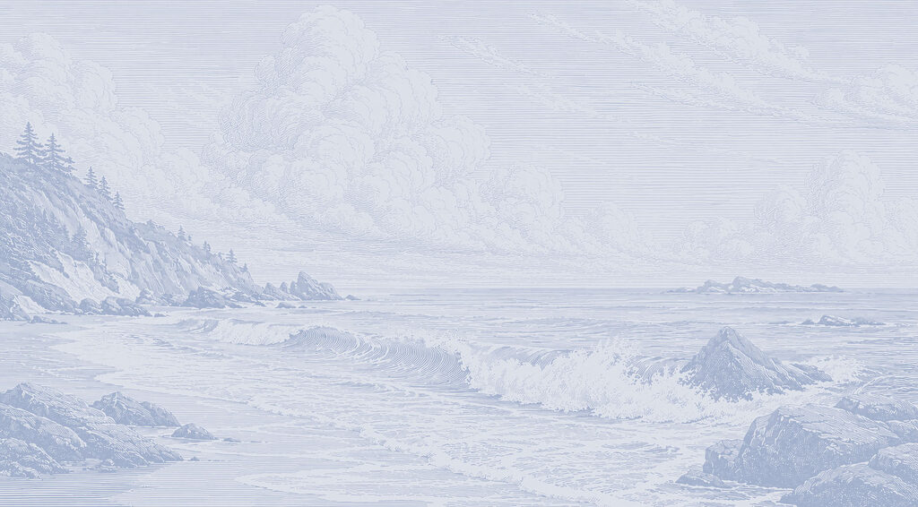 Olas junto al pinar — diseño completo