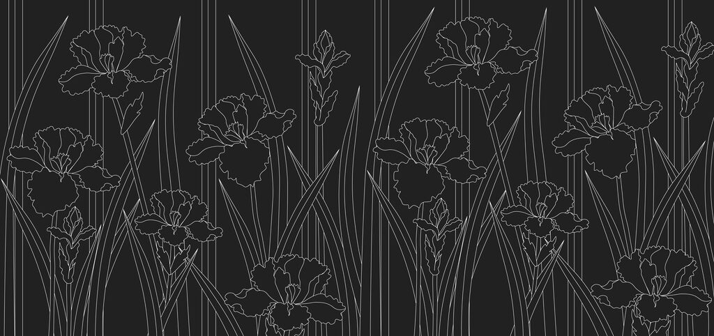 Lirios de trazo blanco — diseño completo