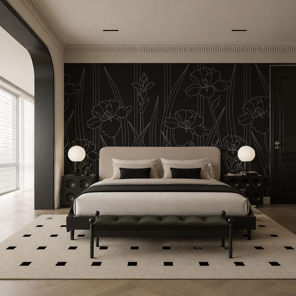 Lirios de trazo blanco — interior 1