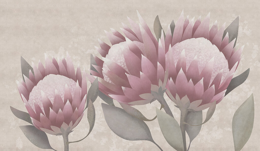 Flores de pétalos puntiagudos — diseño completo