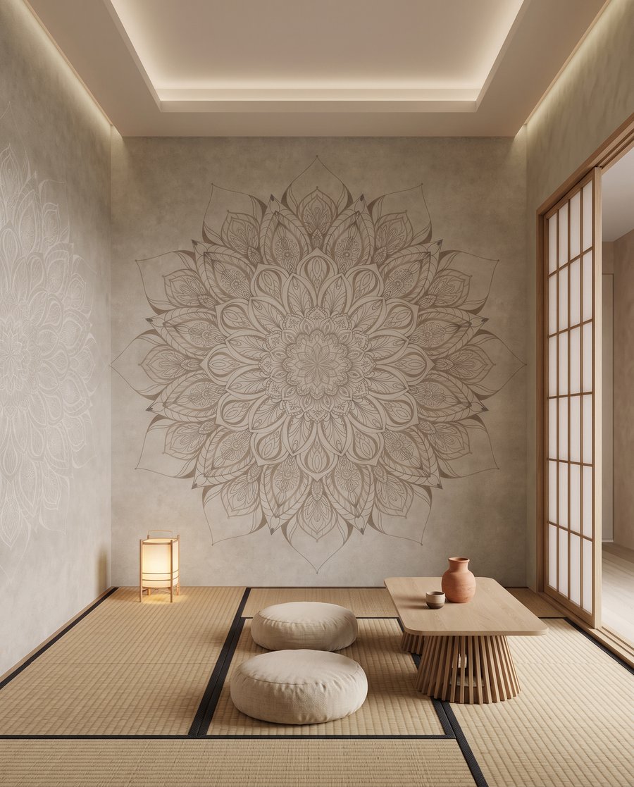 Mandala floral envejecido — interior 1