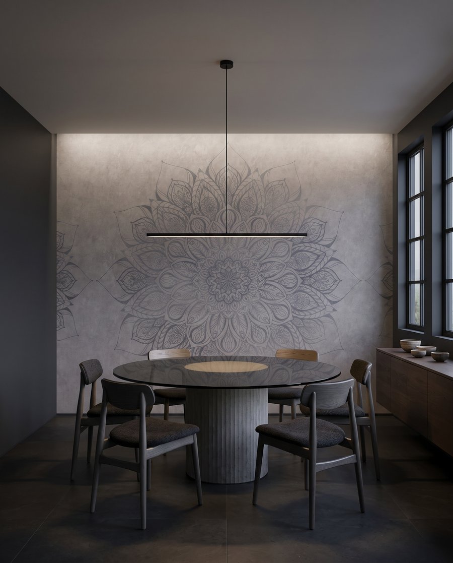 Mandala floral envejecido — interior 1