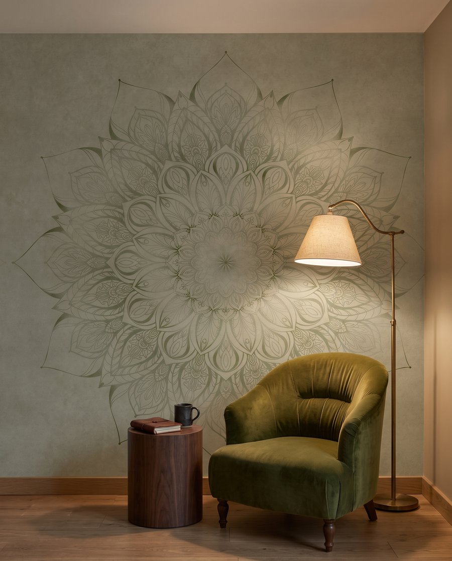 Mandala floral envejecido — interior 3