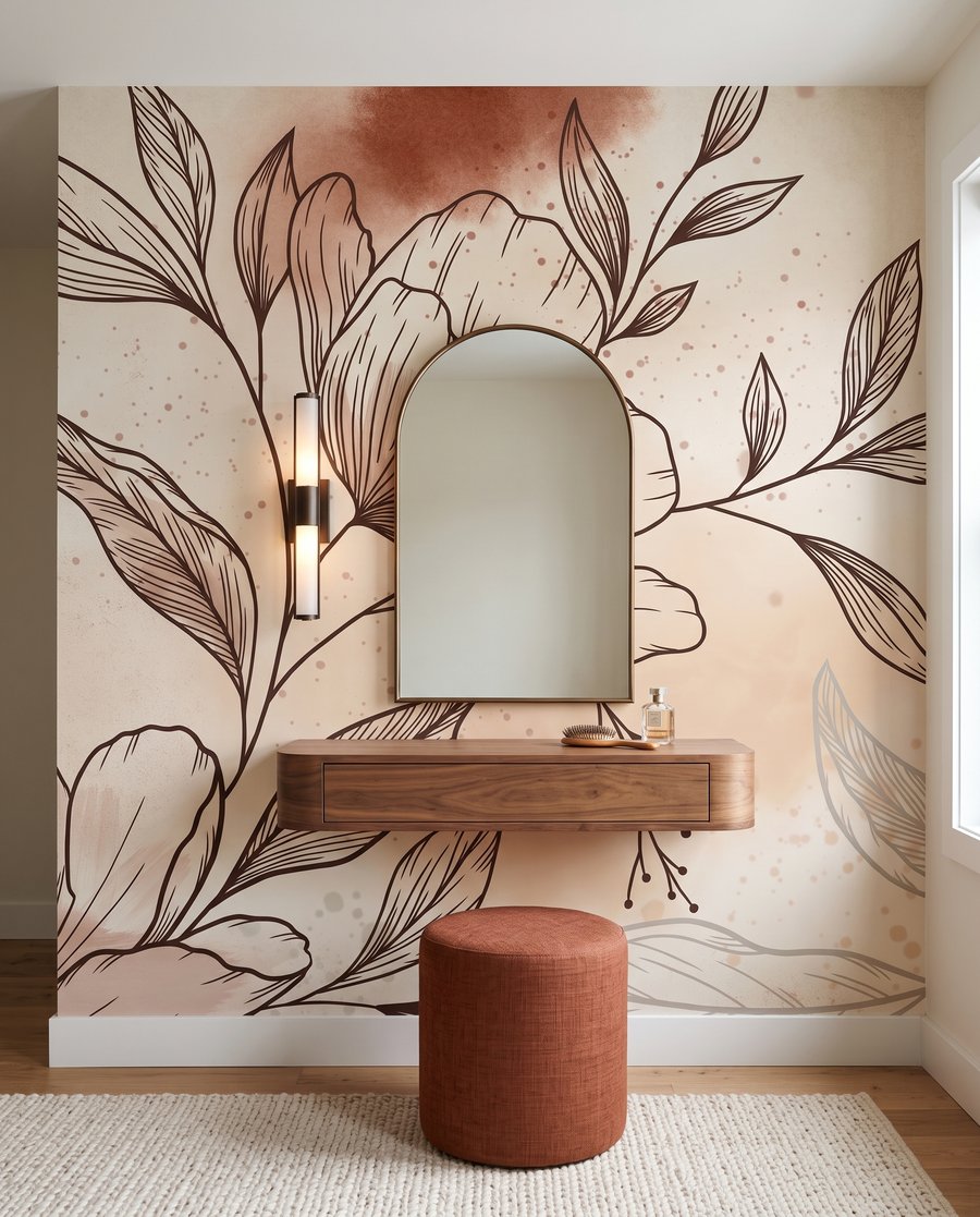 Ramas floridas dibujadas — interior 2