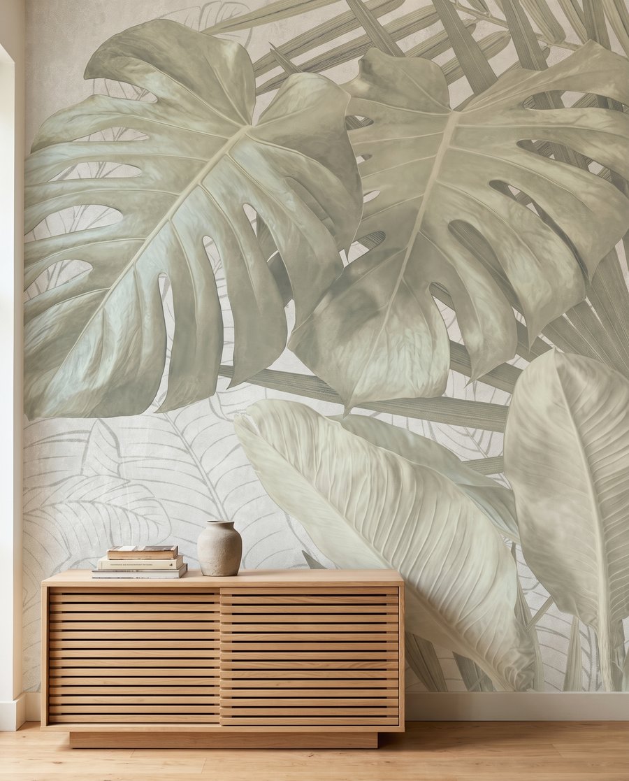 Hojas tropicales dibujadas — interior 5